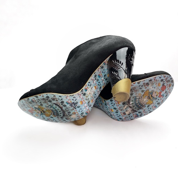 Irregular Choice Black Suede Honey Blossom Booties - Picture 6 of 9